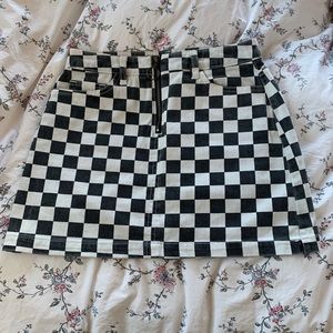 BDG Checkered skirt with O-Ring Zipper